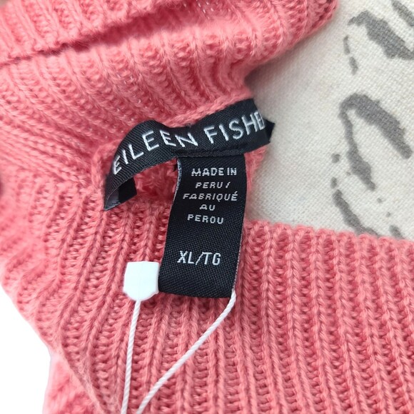 Eileen Fisher Waffle Knit Raglan Sleeve Turtleneck Sweater XL - Picture 6 of 6